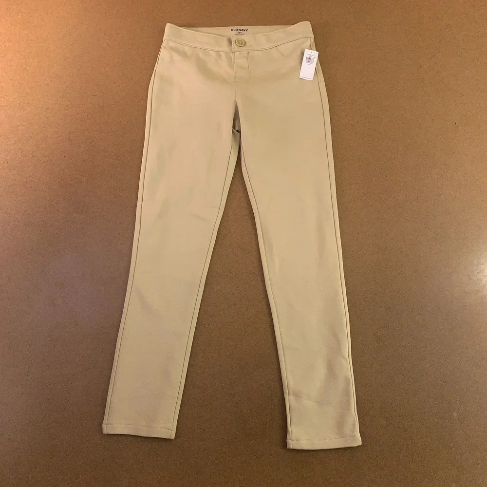 Old Navy Girls Size 10 Khaki School Uniform Ponte-Knit Jeggings NWT